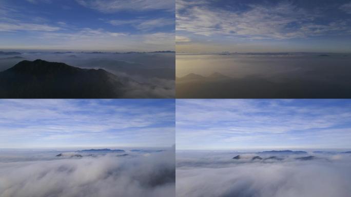 4K云雾穿梭清晨山间云雾合集