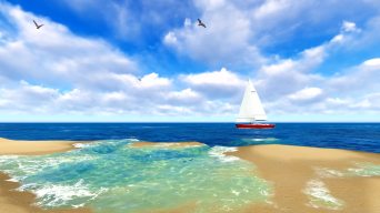 沙滩帆船碧海蓝天视频视频素材