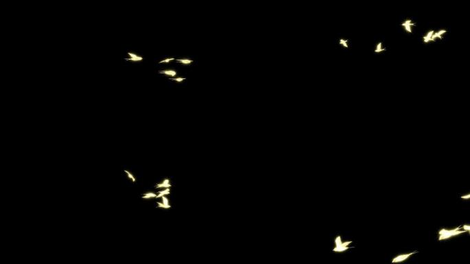 金色鸟燕子飞翔带透明通道001