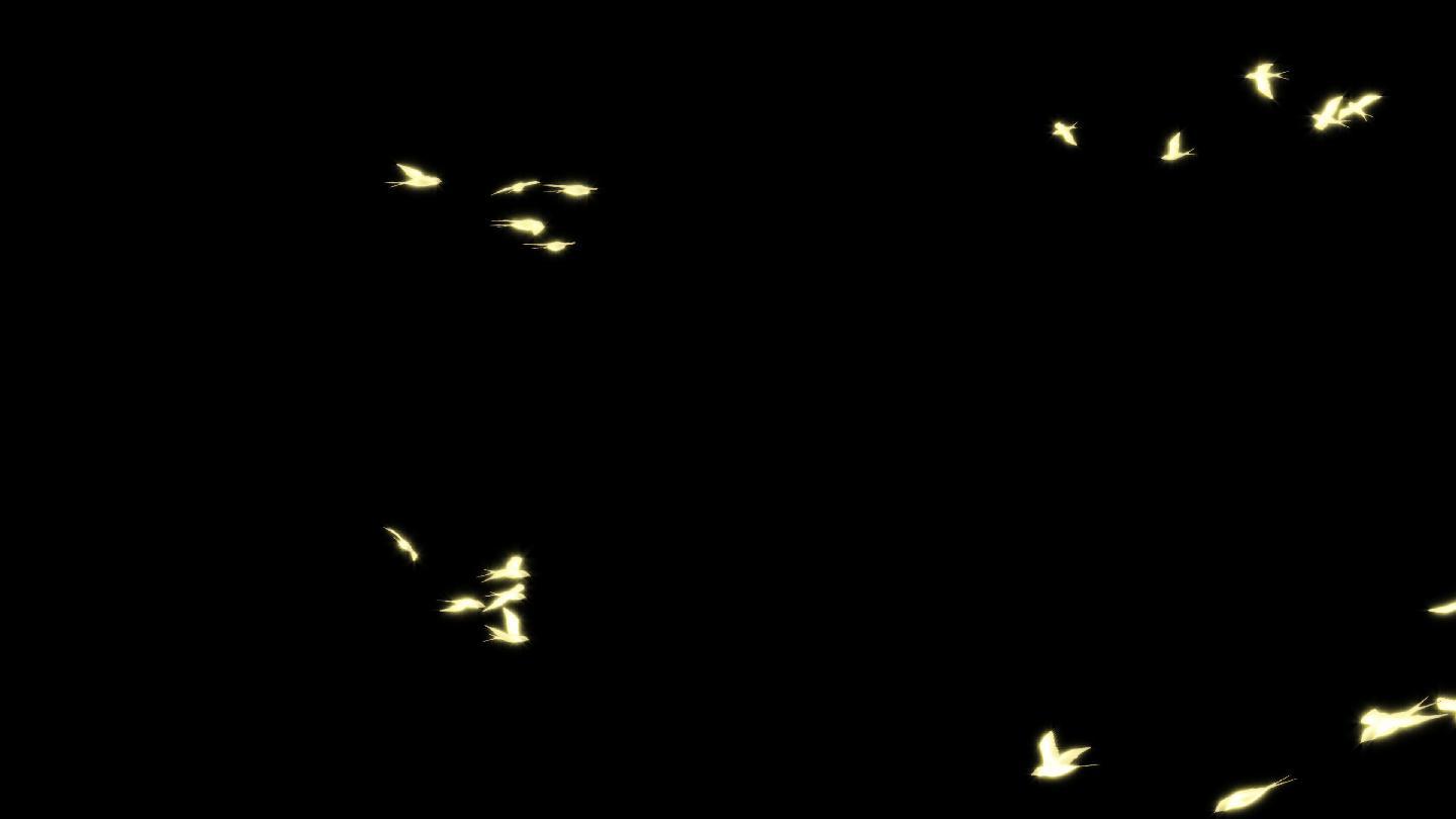 金色鸟燕子飞翔带透明通道001