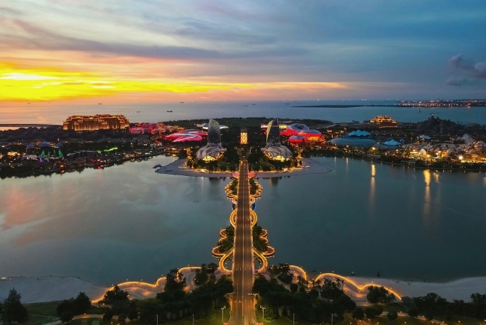 中国海南海花岛夜景