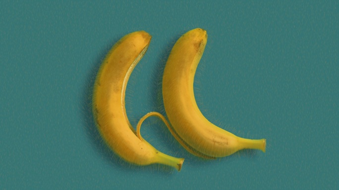 剥香蕉的定格动画。