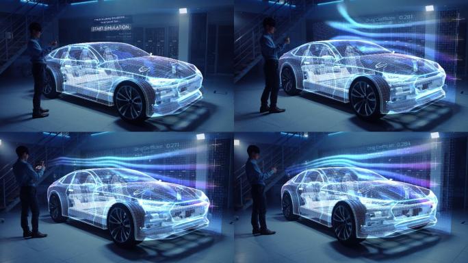 科技实验室汽车自动驾驶4K智慧产业AI人