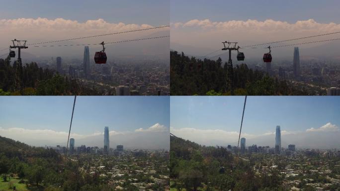 圣地亚哥智利-桑克里斯托巴尔山缆车景观