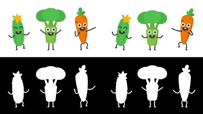 设置舞蹈蔬菜黄瓜花椰菜胡萝卜