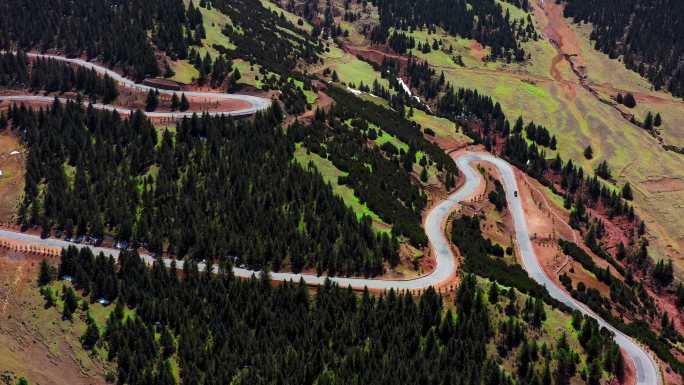 4K拉乌山盘山公路航拍