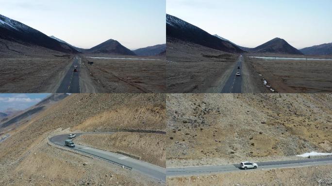 4K川藏318国道路线跟车航拍素材2