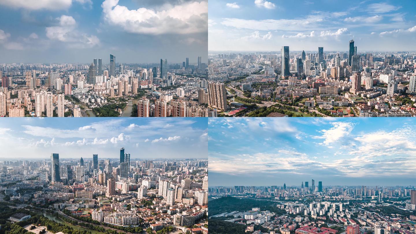 4k无锡航拍延时摄影市区全景
