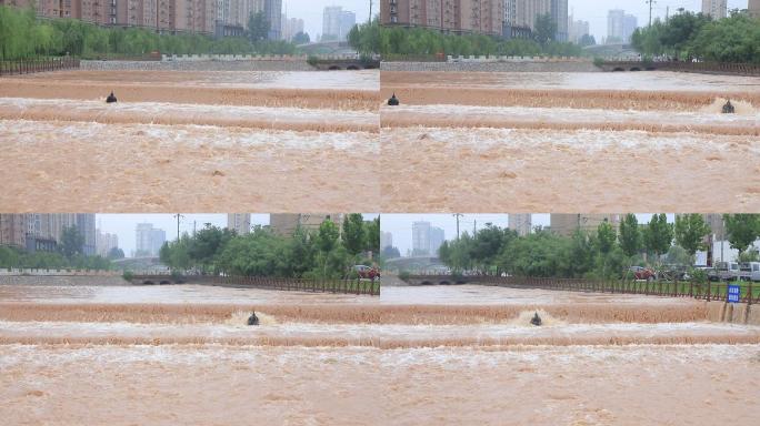 洪水 水流 河流 河 洪河 城市风景