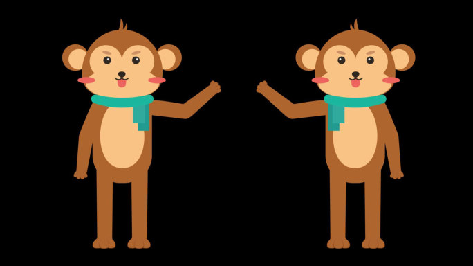 MG动画卡通猴子讲解讲课动物解说员