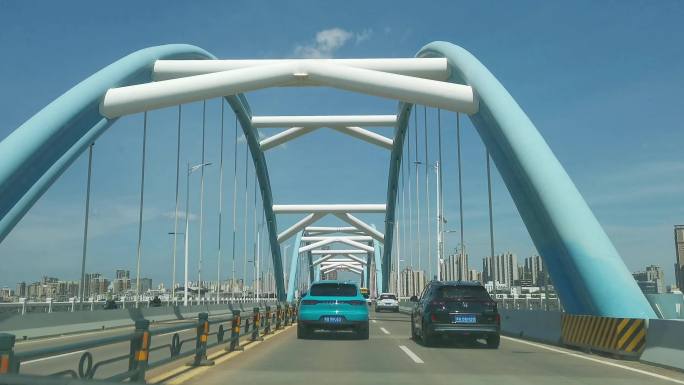车辆行驶通过海口琼州大桥全过程4K