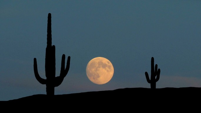 月亮升起延时摄影美国地标亚利桑那州公园