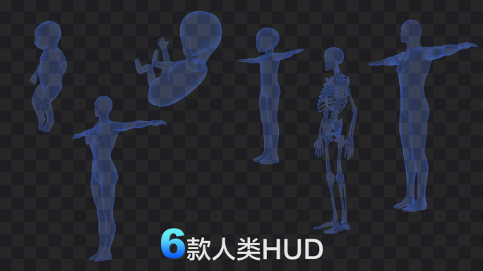 6款科技人类身体HUD-带通道