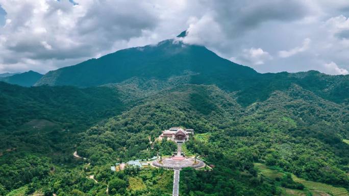 五指山黎祖大殿航拍延时