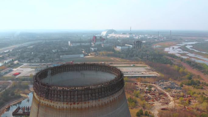 切尔诺贝利核电站鸟瞰图。