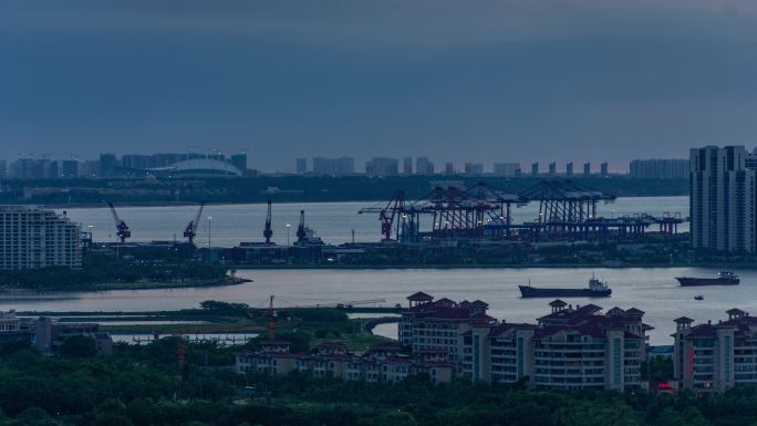 海南海口港秀英港4K延时摄影