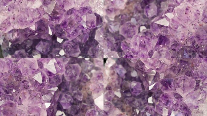 紫水晶宝石矿物晶体光泽光亮原料原石闪烁