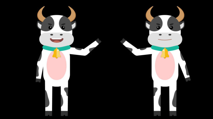 MG动画卡通奶牛讲解讲课动物解说员