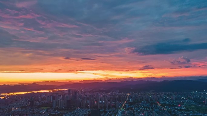 诸暨城东朝霞延时摄影