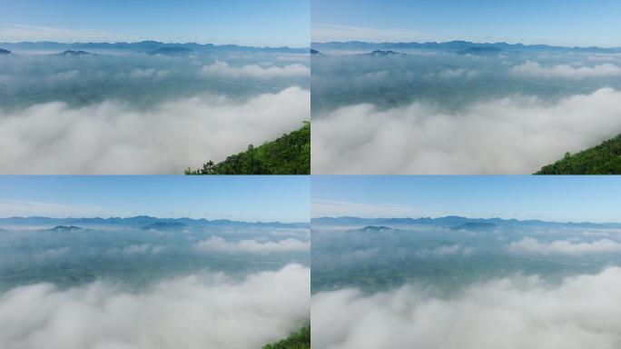 山顶、山、白云、云海、天空、航拍