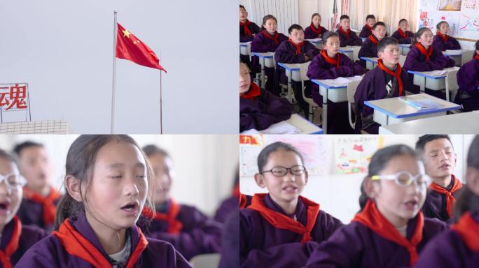 高清实拍藏族学生上课朗诵