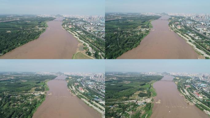 4K原素材-黄河济南河流