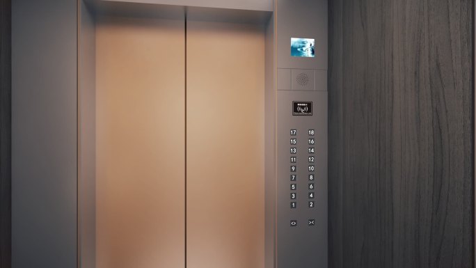 新中式三维地产漫游动画室内电梯间