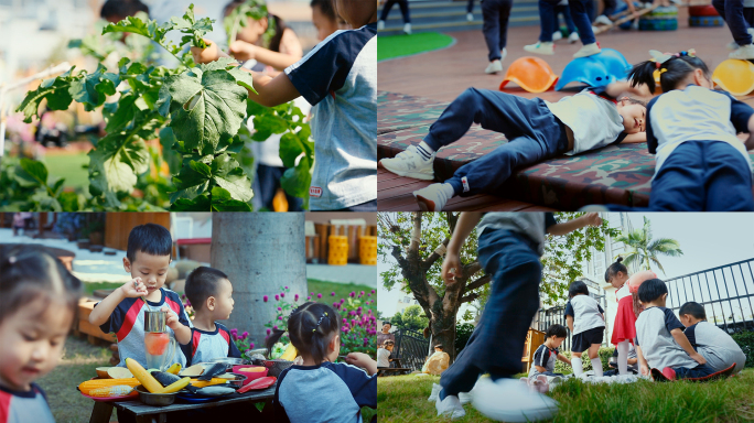 幼儿园航拍过家家学习