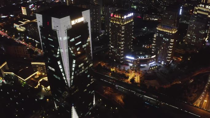 航拍福建莆田城市夜景