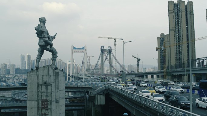 重庆城市——鹅公岩大桥立交桥——车水马龙