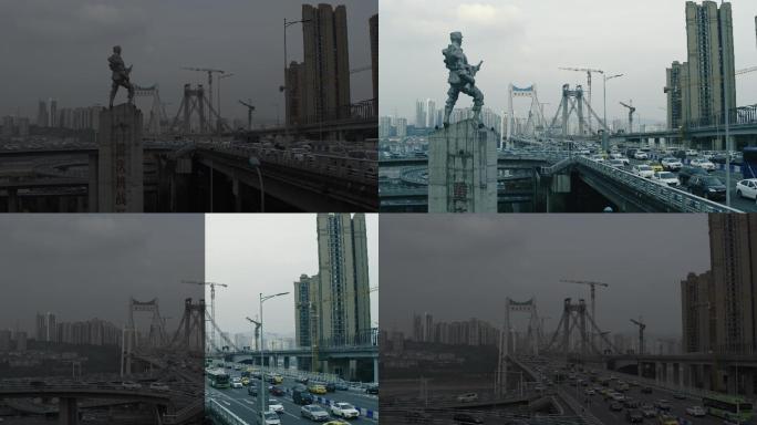 重庆城市——鹅公岩大桥立交桥——车水马龙