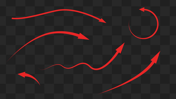 12款红色生长曲线箭头带通道
