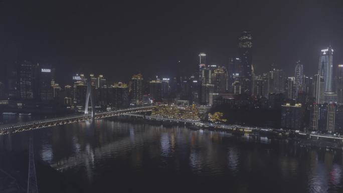 重庆千厮门嘉陵江大桥夜景