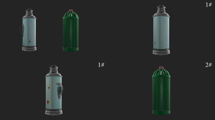 原创2款2K老式热水瓶素材带通道