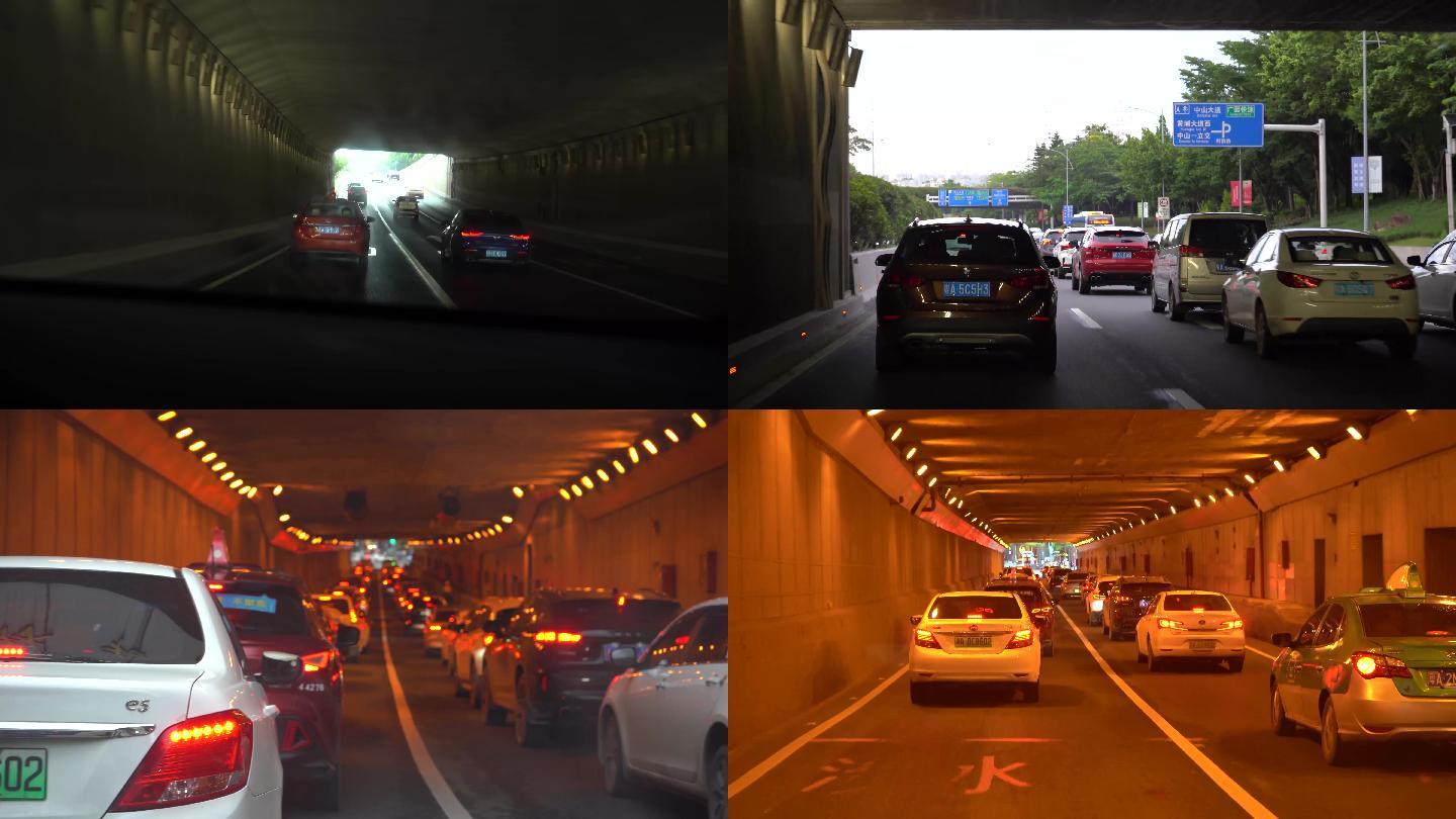 广州隧道车辆灯光穿梭