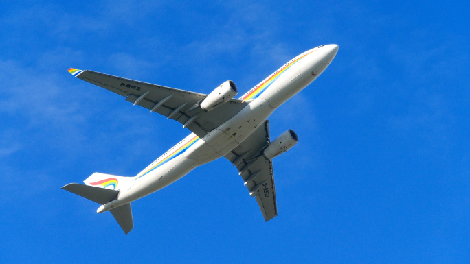 4K原创)西藏航空国际航空飞机客机起飞