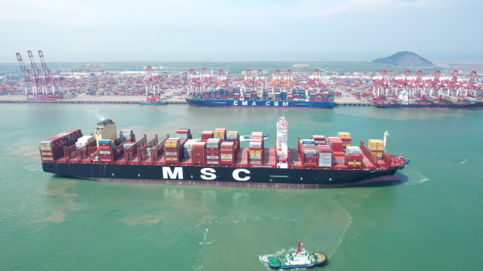 5K港口码头轮船-集装箱邮轮-出口贸易