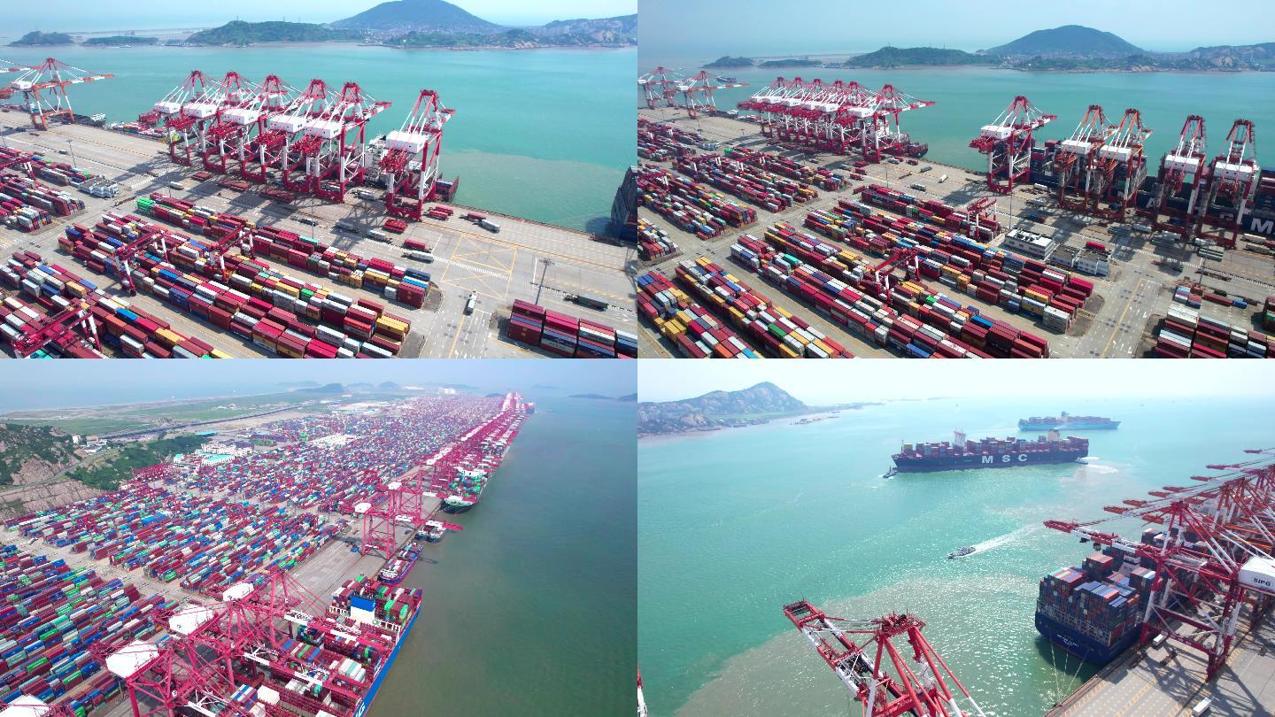 5K港口码头轮船-集装箱邮轮-出口贸易