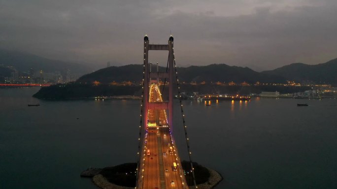 香港青马大桥远景日转夜DJI_003