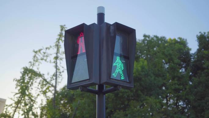 行人红绿灯变换 多个角度