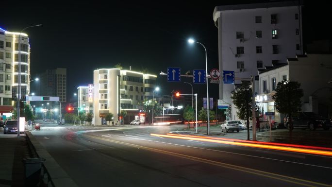 街景延时丹江口丁家营夜景