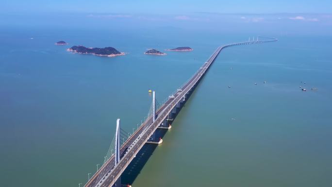 航拍港珠澳大桥-超级工程-跨海大桥隧道