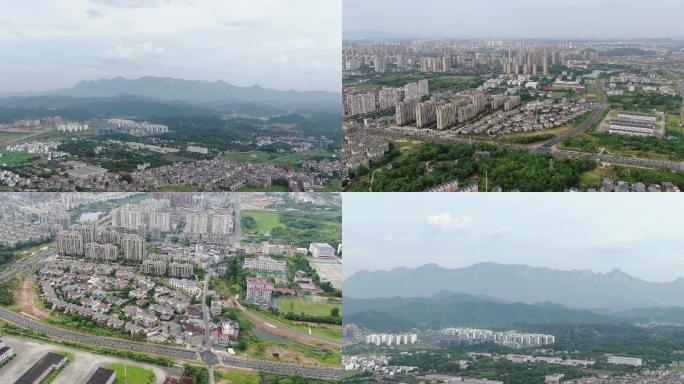 上饶城市航拍山脚城市体育场玫瑰园城市建设