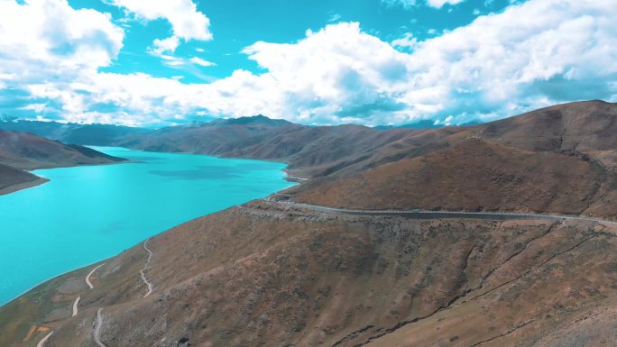 西藏羊卓雍措-羊湖航拍