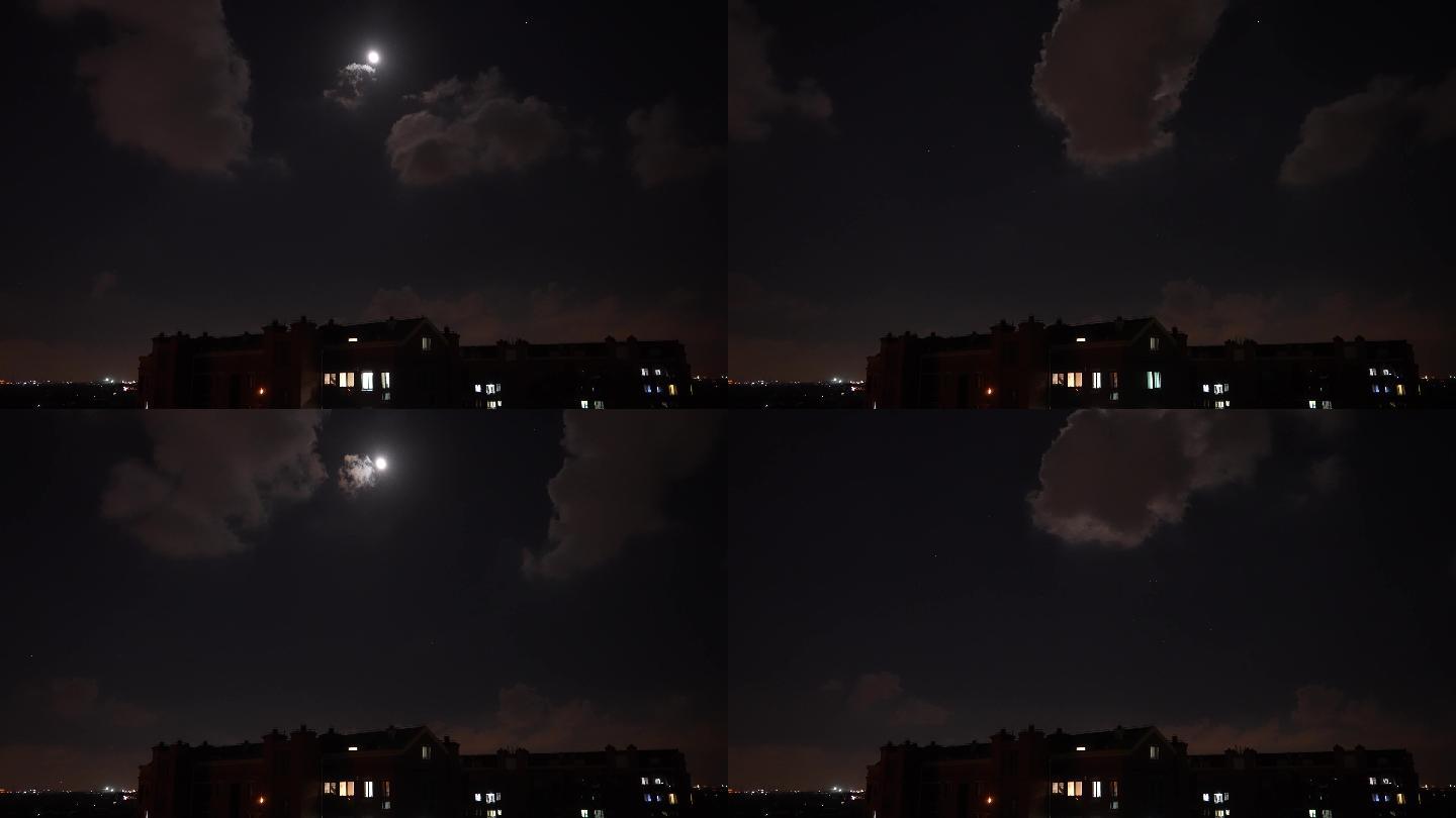 月明星稀延时拍摄 3840x2160 高清视频素材下载 编号 实拍视频 Vj师网www Vjshi Com