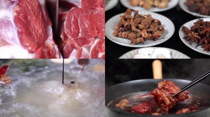 酱牛肉制作过程，广告级素材