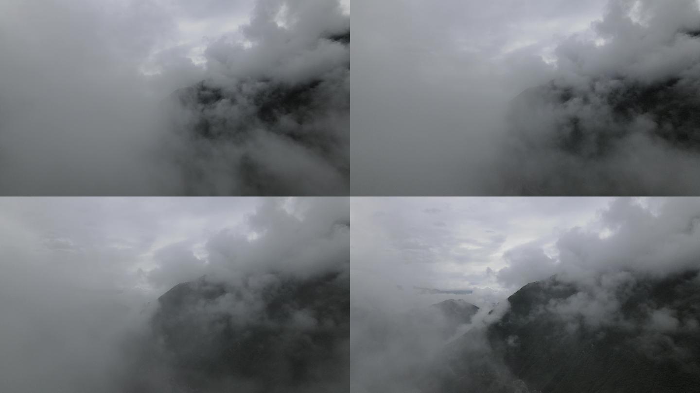 无人机穿越云层大凉山航拍