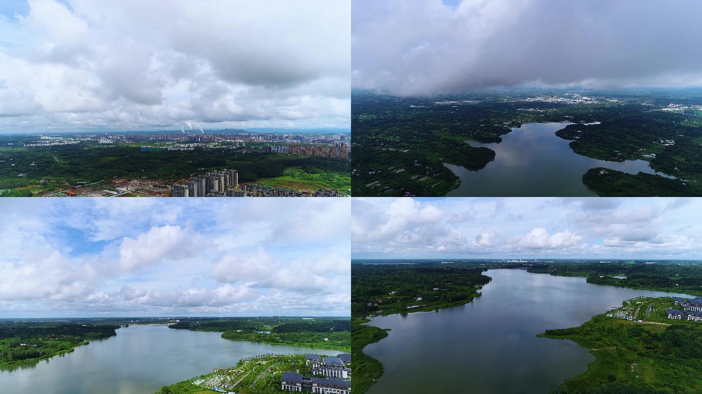 雨后的信阳北湖及羊山新区