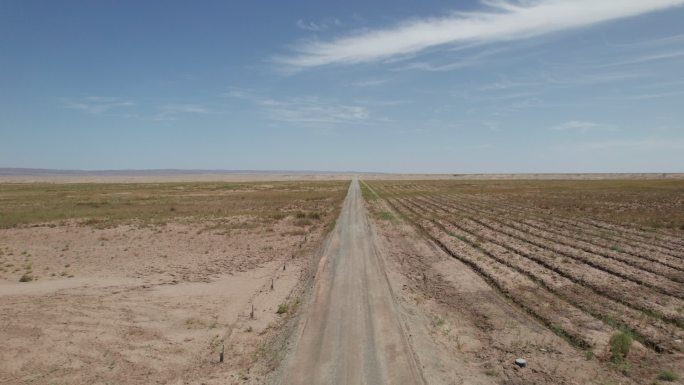 玉门关大西北荒漠绿洲甘肃敦煌公路大气航拍