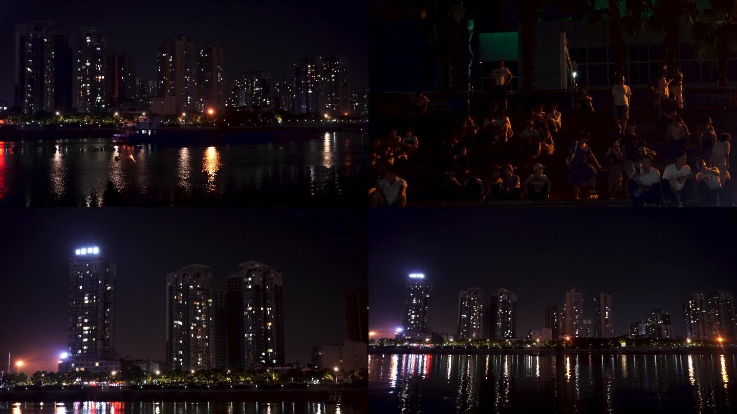 夜晚 孤独的人 三四线城市夜景 河边夜景